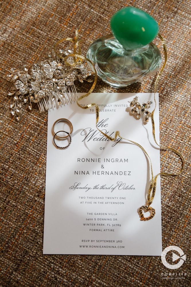 Wedding invite detail photo at Garden Villa