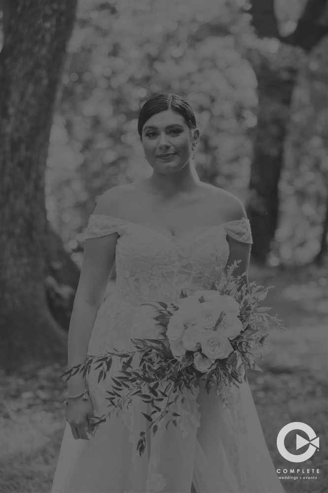 Bride photo in black and white beautiful wedding at The Garden Villa