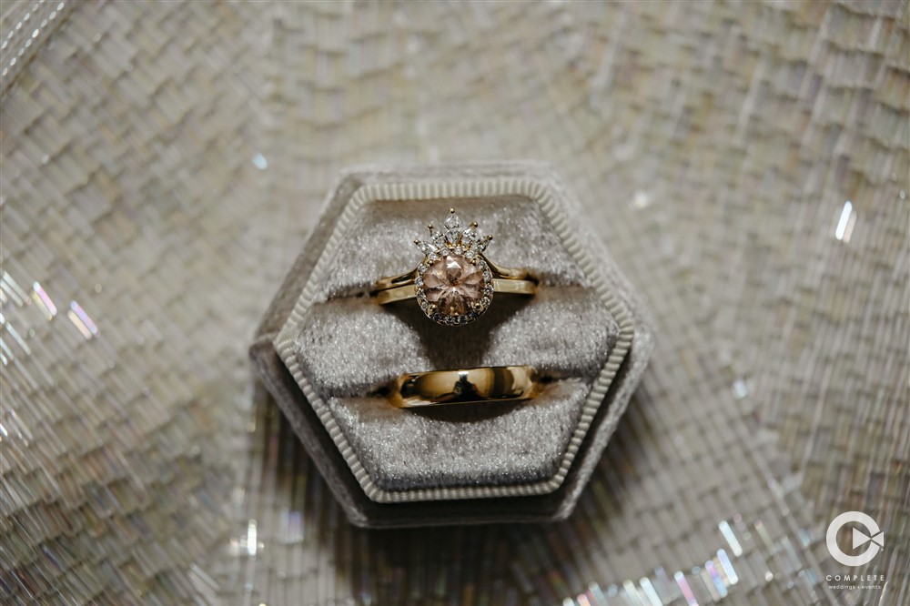 Amazing detail photo of wedding rings during Downtown Orlando wedding reception beautiful wedding photo