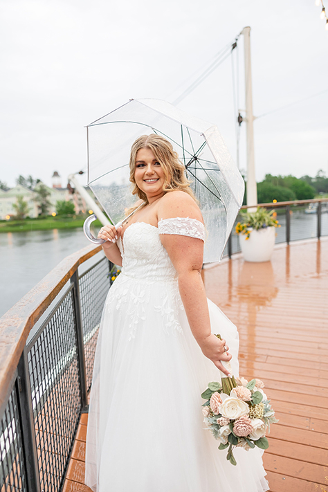 Bride with Umbrella in Orlando, FL