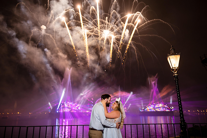 Orlando Disney Fireworks Wedding Photo