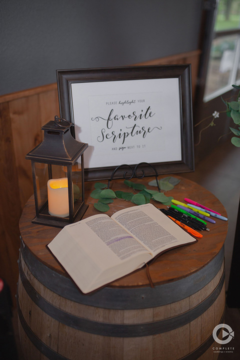 Guests can highlight their favorite verse for Orlando, FL wedding