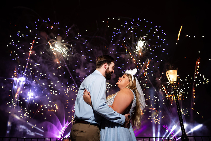 Disney Fireworks send couple off after wedding in Orlando, FL
