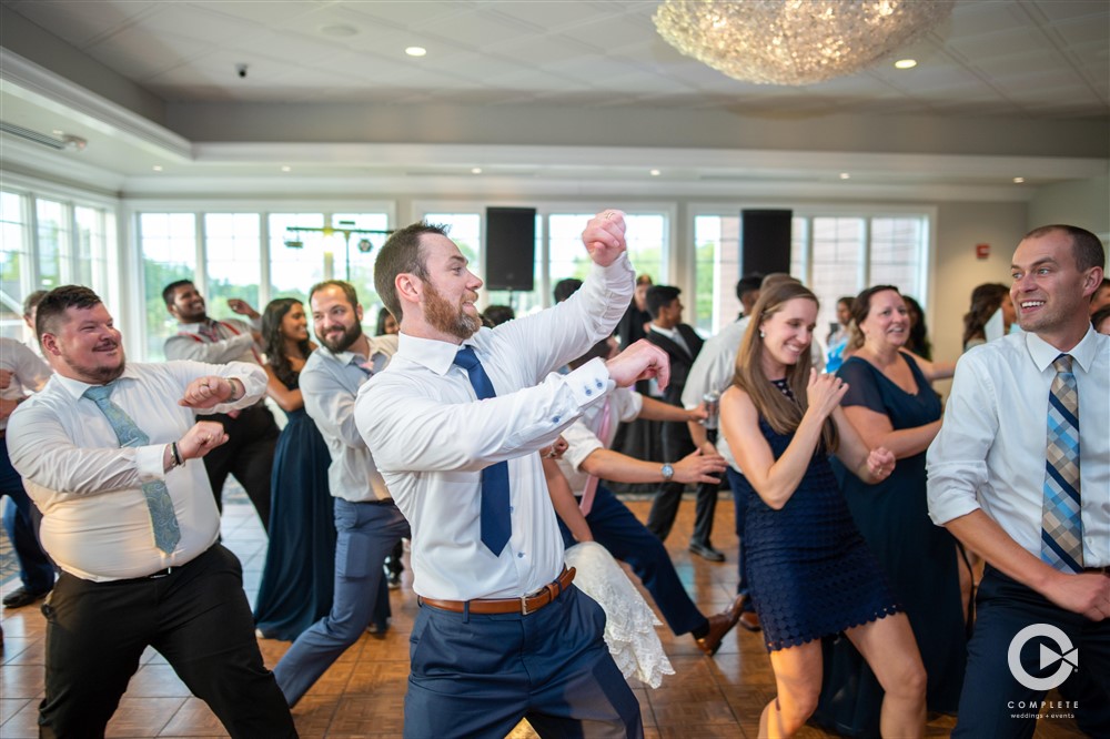 Line dancing at a wedding venue in Orlando, FL