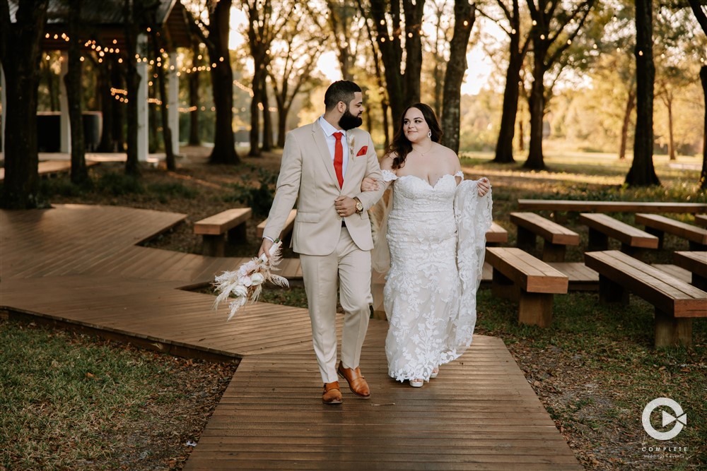 Darker style photo shot by Complete in Orlando during a couple's Fall wedding