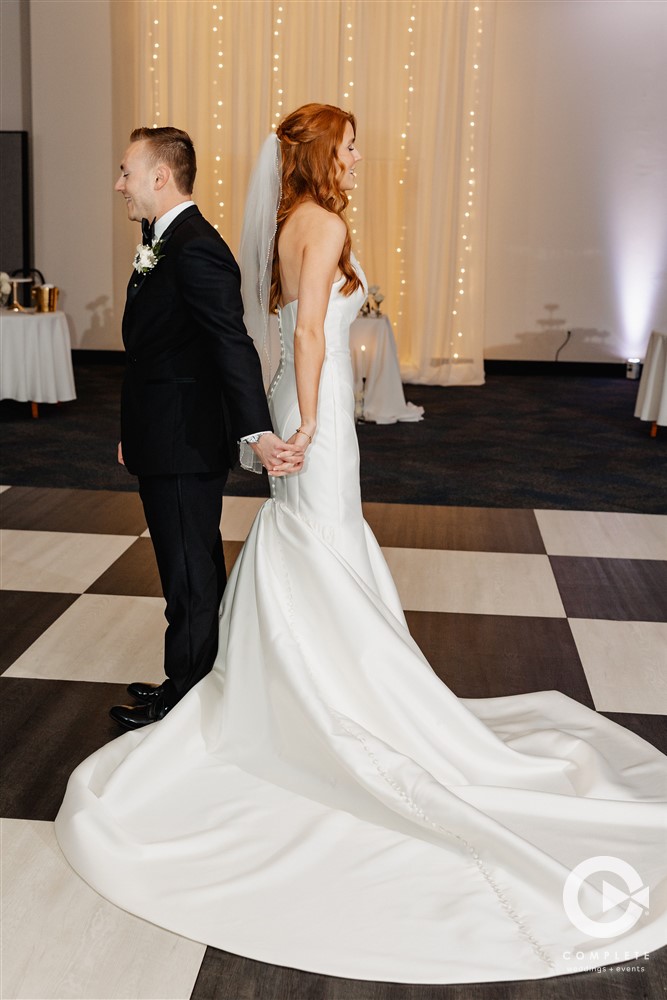 Bride and groom first look