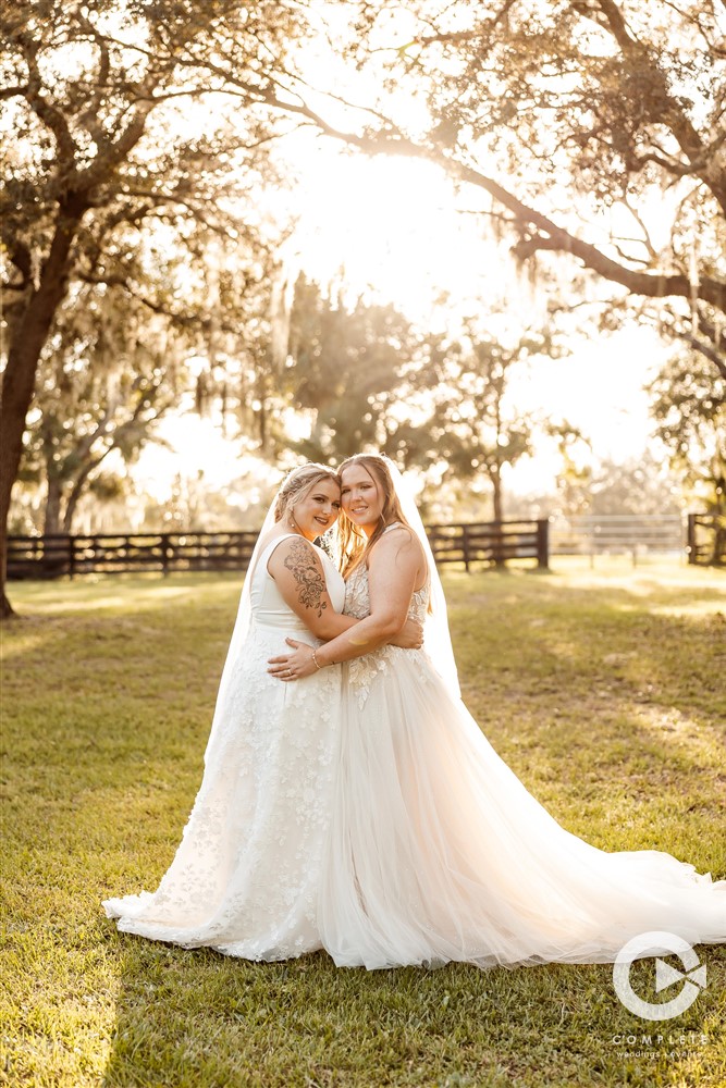 Brides at golden hour