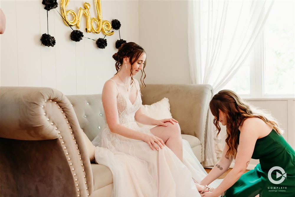 Bride getting ready