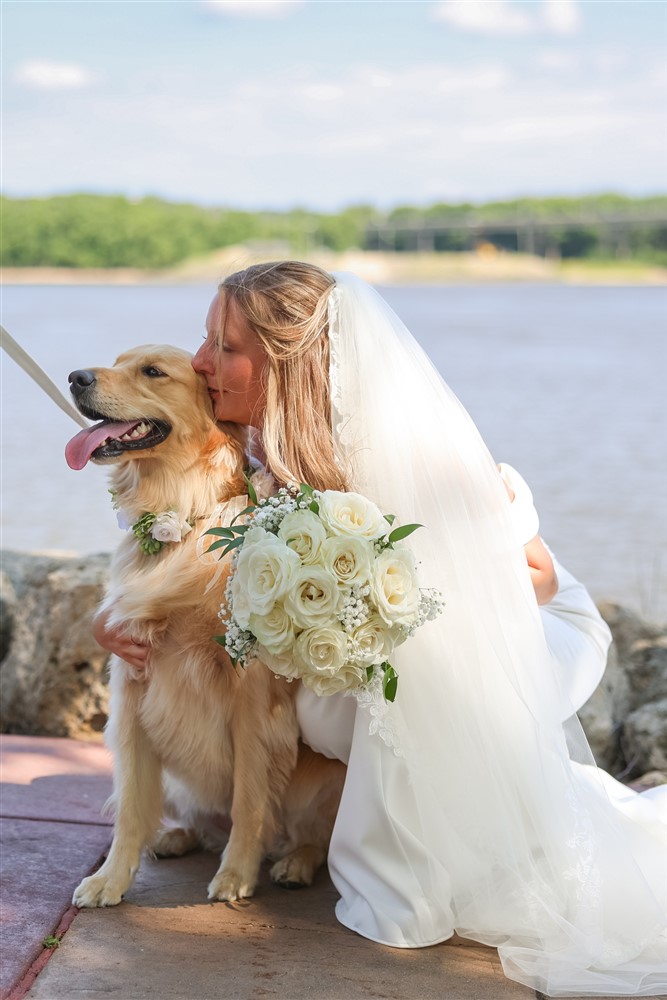 quad cities wedding photography couple dog