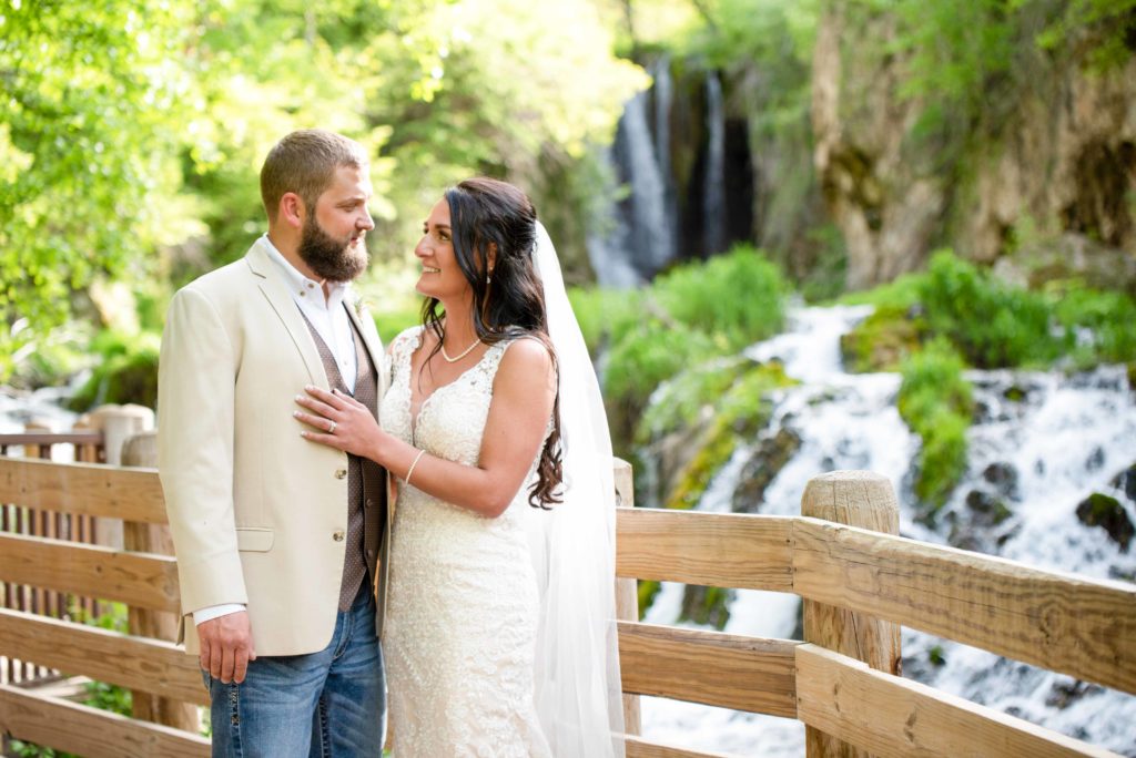 Waterfall wedding photo black hills