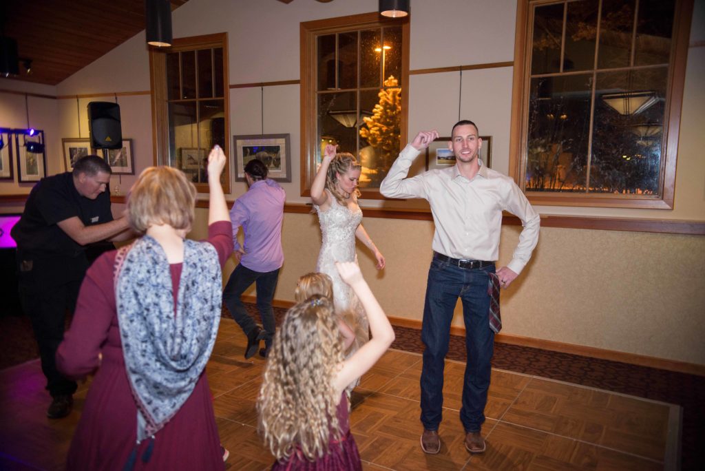line dancing at wedding