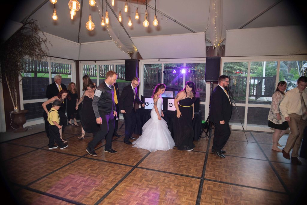 line dancing at wedding in South Dakota