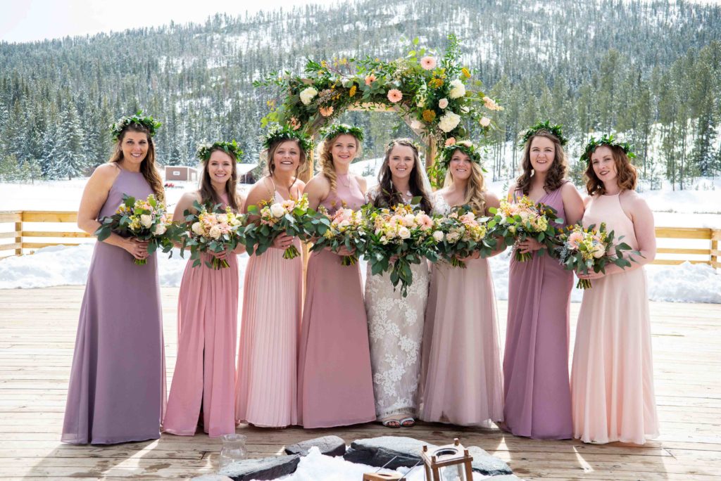 Blush bridesmaids whimisical wedding