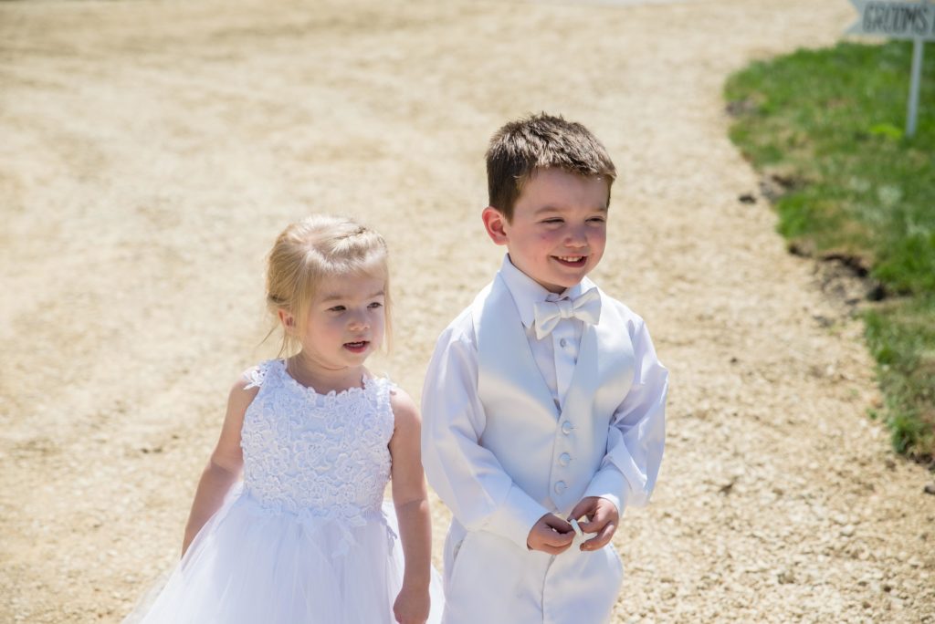 Flower Girl with Ring Bearer Smiling Photo
