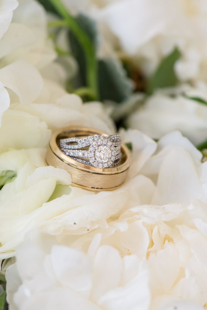 Wedding Rings on the Bouquet Portrait Photo