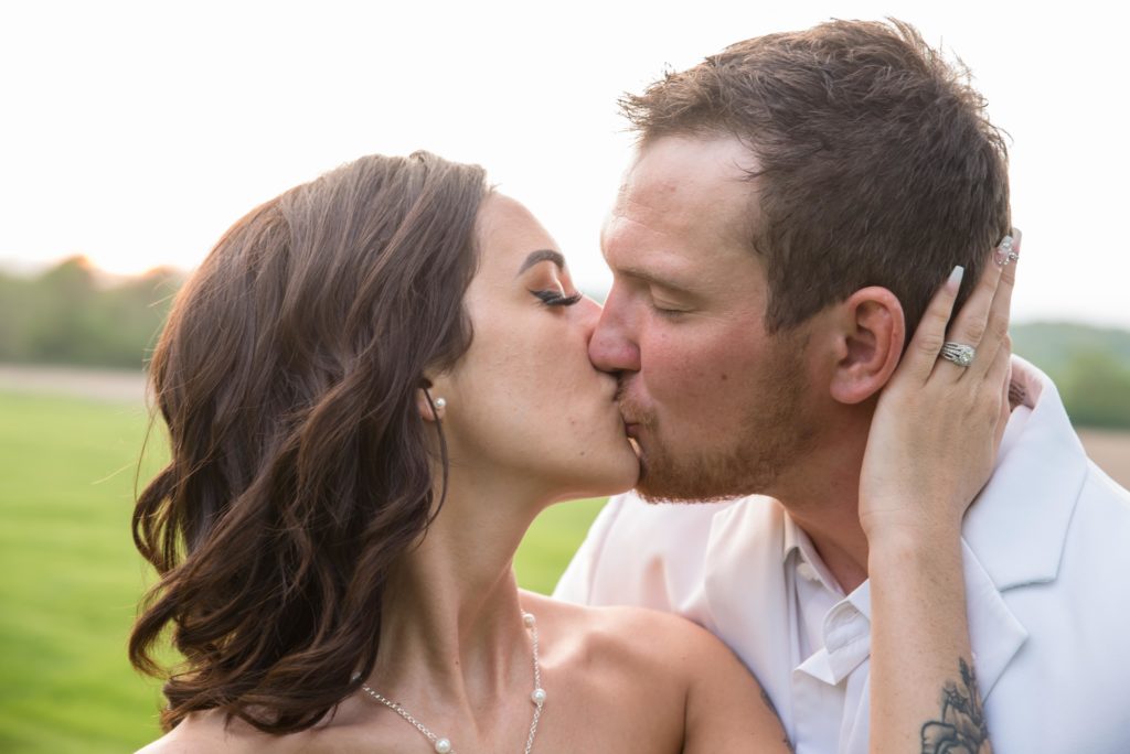 Passionate Kiss Portrait at the Mayowood Stone Barn in Rochester, MN