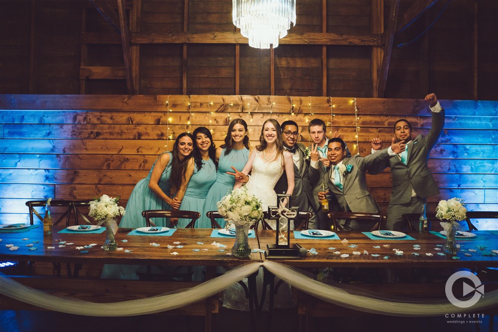 blue wedding lighting