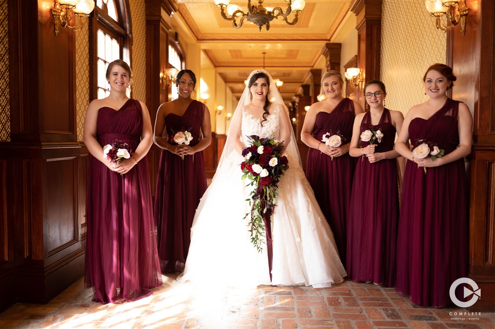 Maroon Bridesmaids Dresses in Lacrosse, Wisconsin