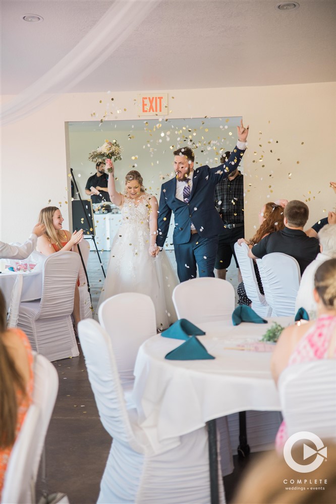 bride and groom reception