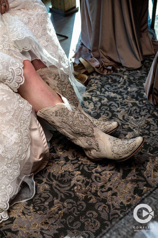 country boots with wedding dress