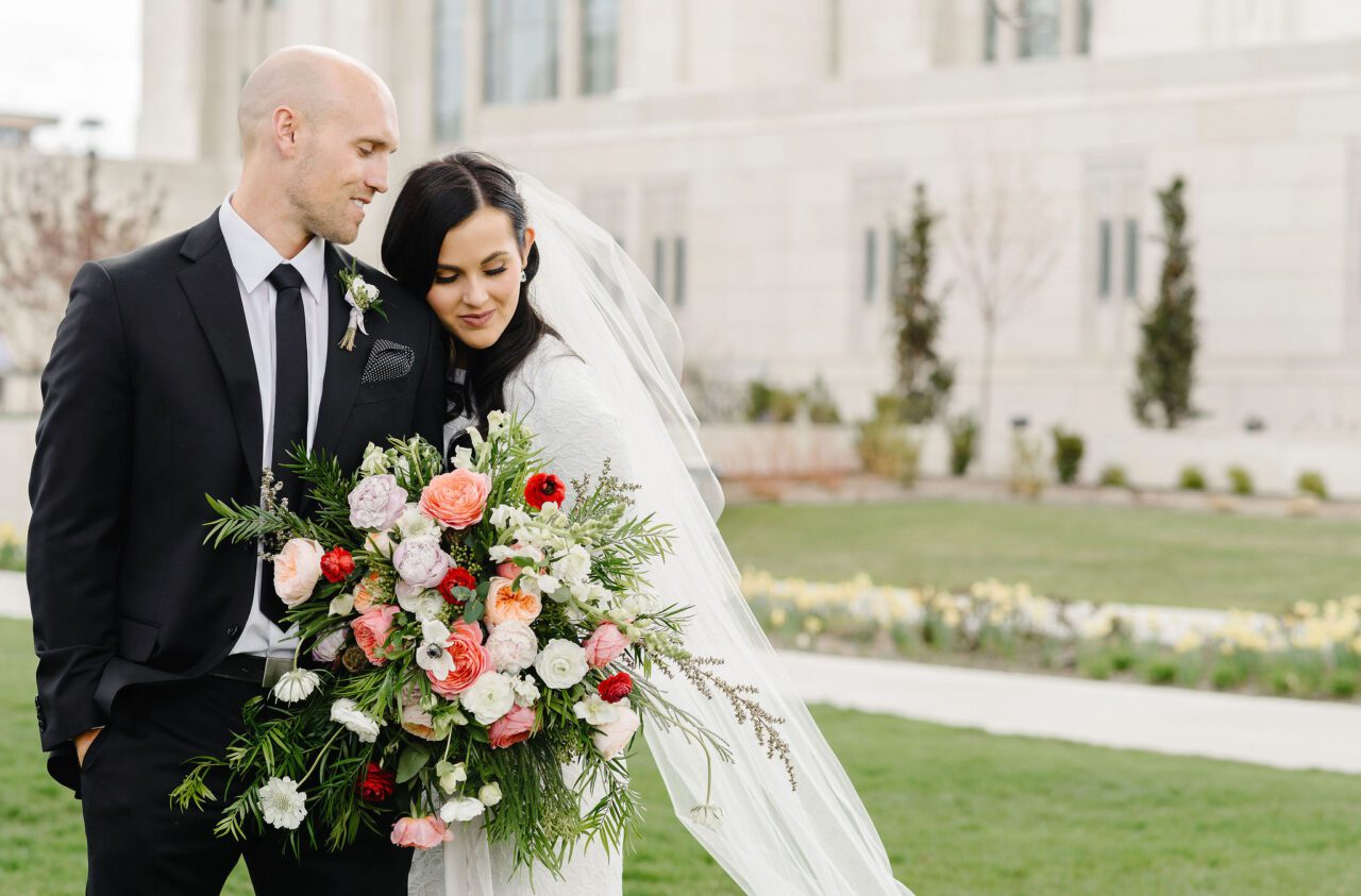 LDS temple photography for a wedding