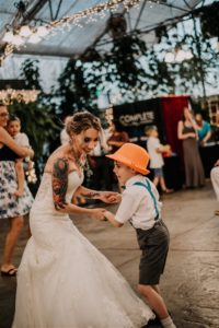 Le Jardin, greenhouse wedding, mother son dance, tattoo bride