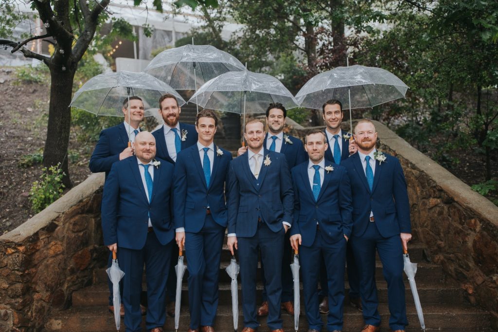 groomsmen in blue wedding colors