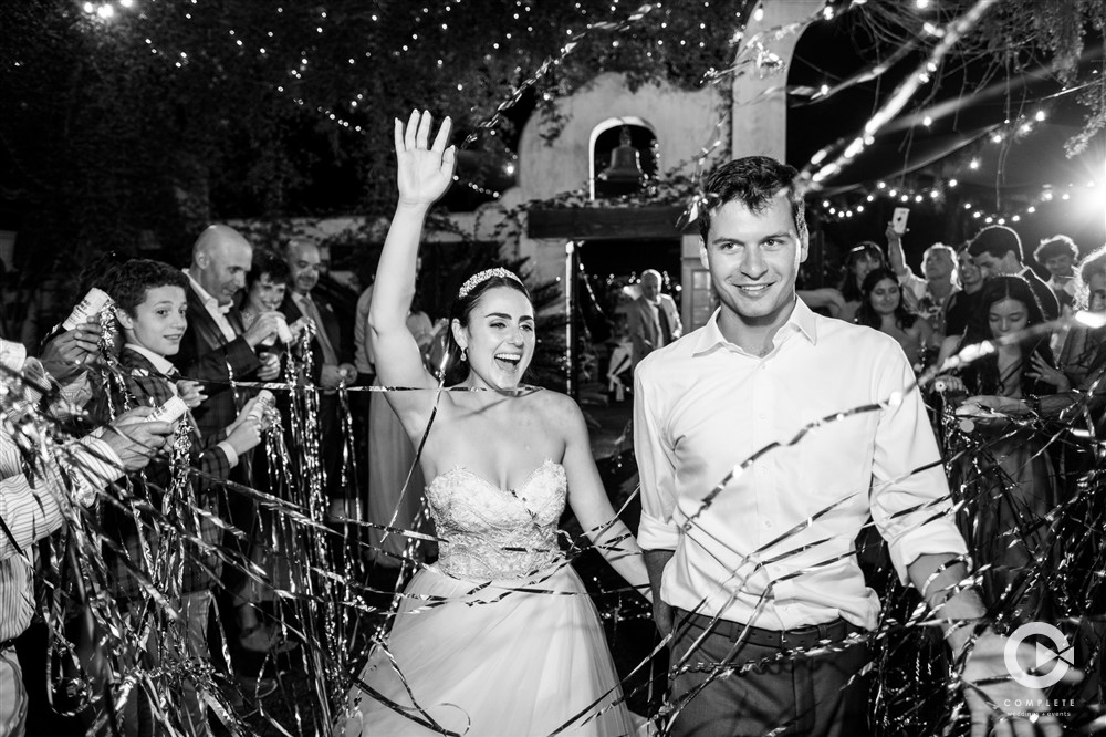 bride and groom send off at Tivoli Italian Villa