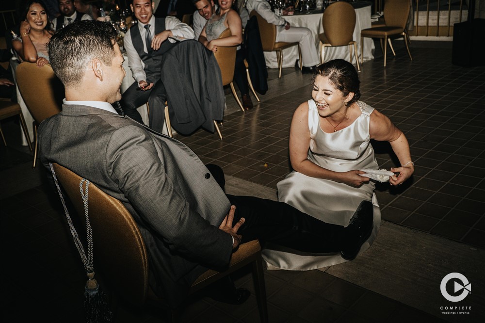 bride garter toss