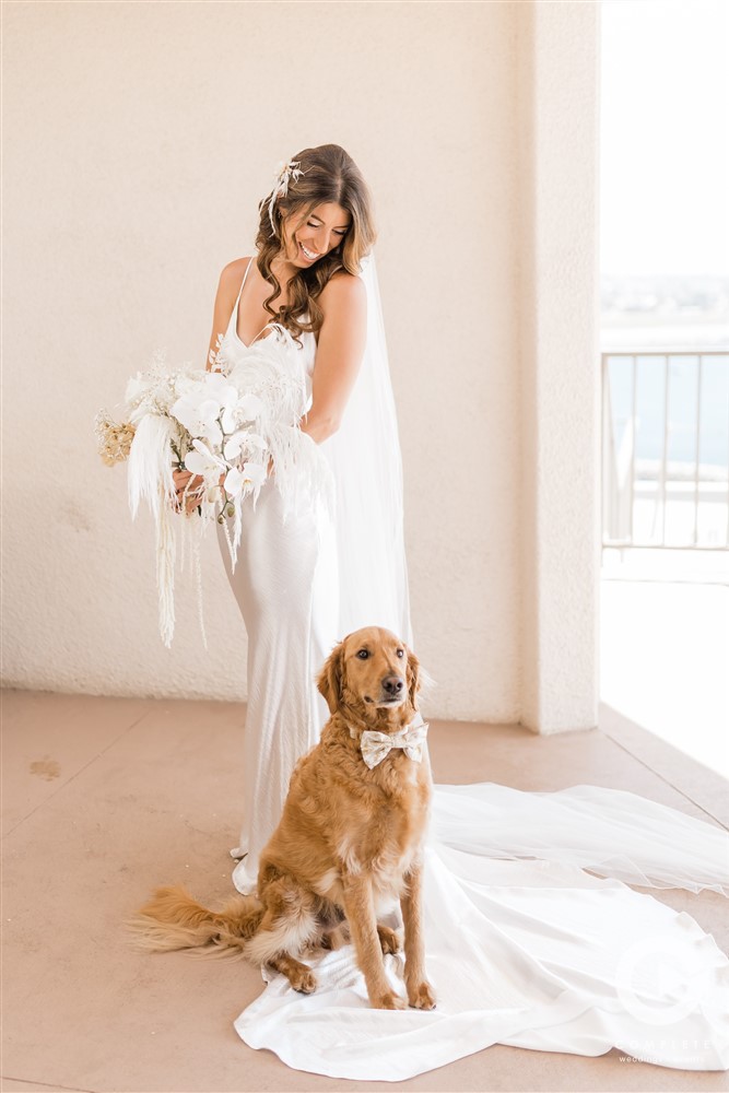bridal portrait with dog