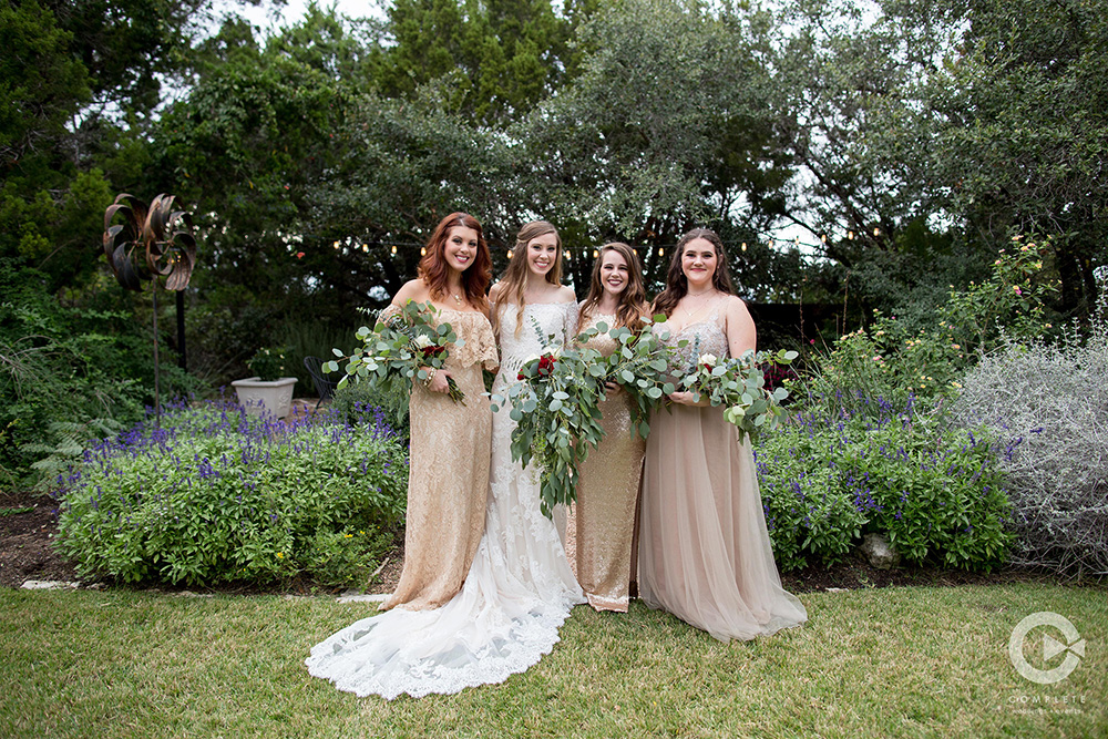 Bridesmaids in gold