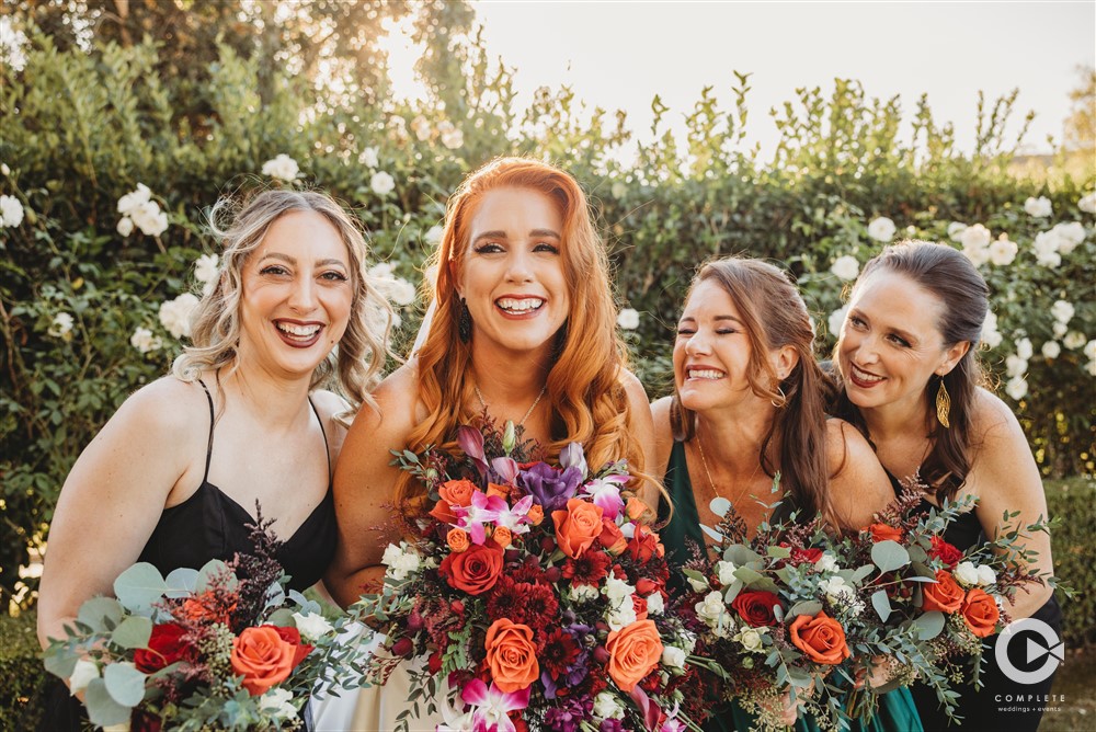 bride and bridesmaids