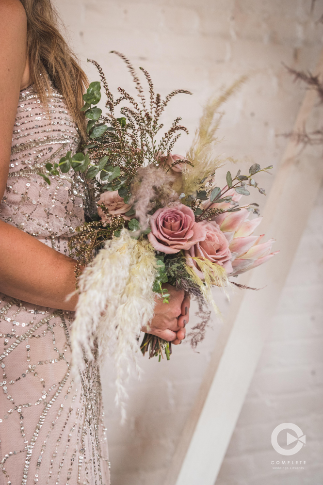 sequin pink bridesmaid dress