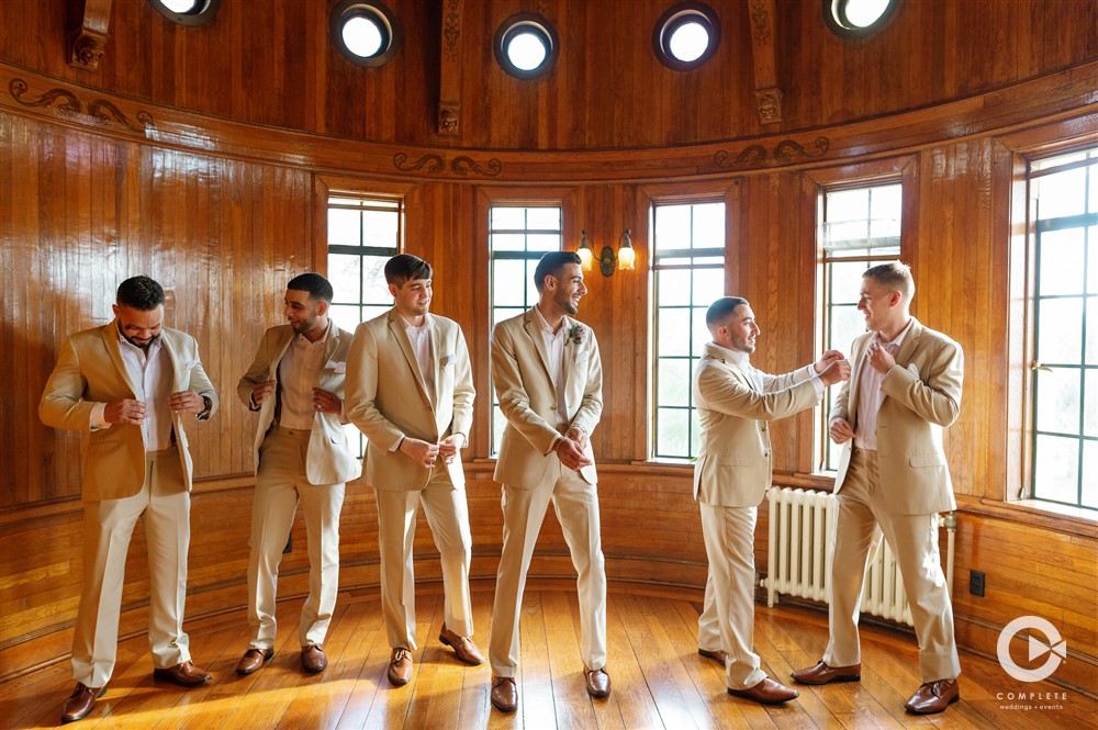 groomsmen at estate wedding