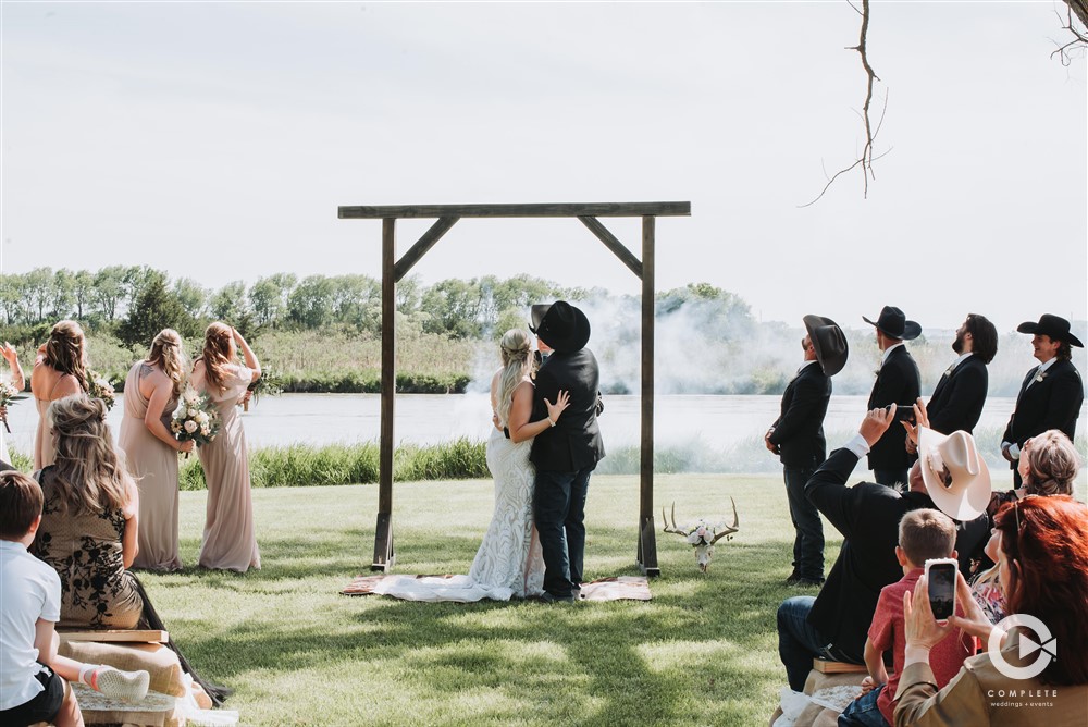 smoke bomb wedding send-off