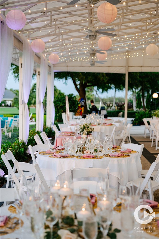 Longboat Key Club wedding reception decor details.