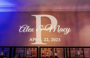 Wedding Monogram Projected on Wall