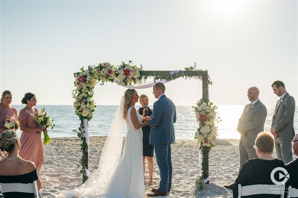 Beach wedding ceremony in Florida.