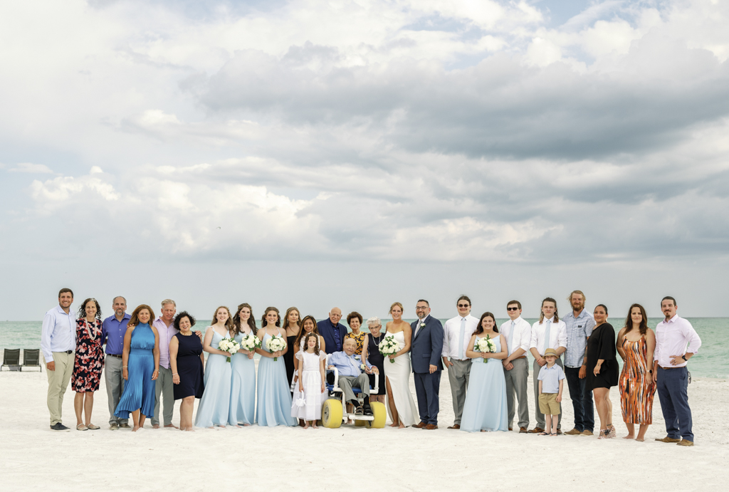 The Entire Wedding Party at Jennifer and Jose’s wedding at The Resort at Longboat Key Club, Sarasota Beachfront Resort