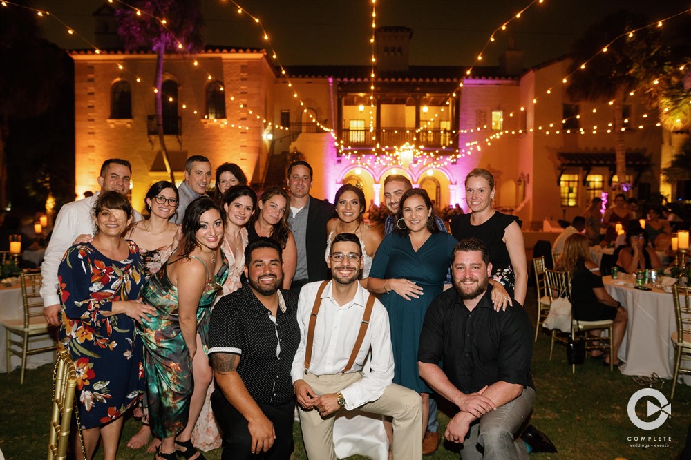 Bridal Party at Night at Powell Crosley Estate