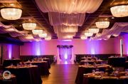 Purple Wedding lighting of a banquet hall