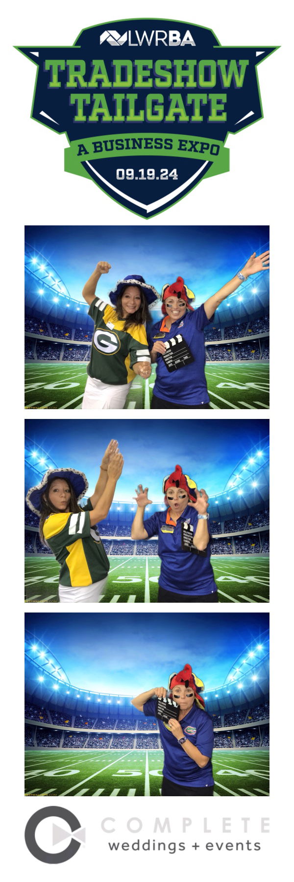 Photo Strip with football field virtual background