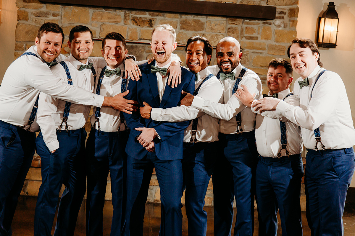 Guys clowning around at a bachelor party in Sarasota