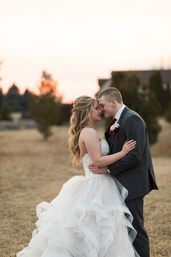 sunset wedding photography in south bend