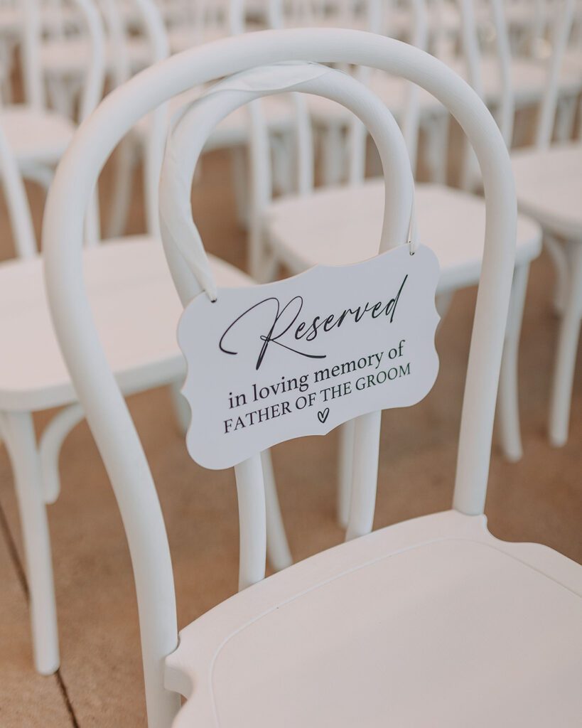 reserved wedding signage