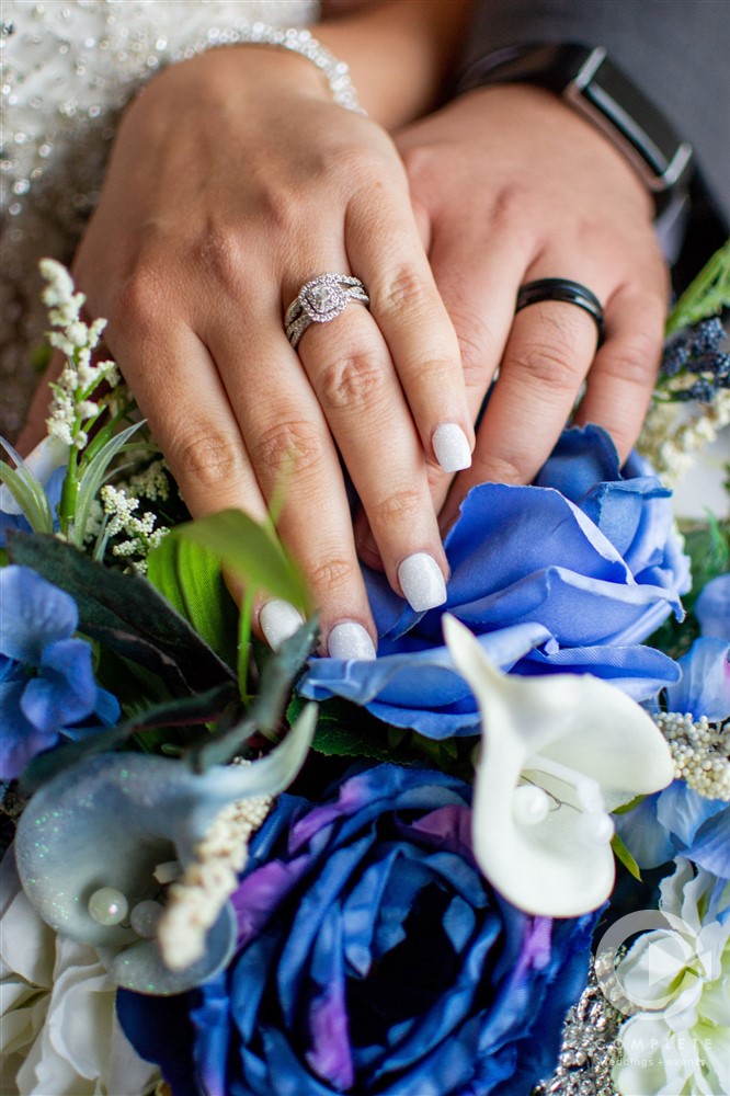 Formal Hand Ring Picture with Flowers