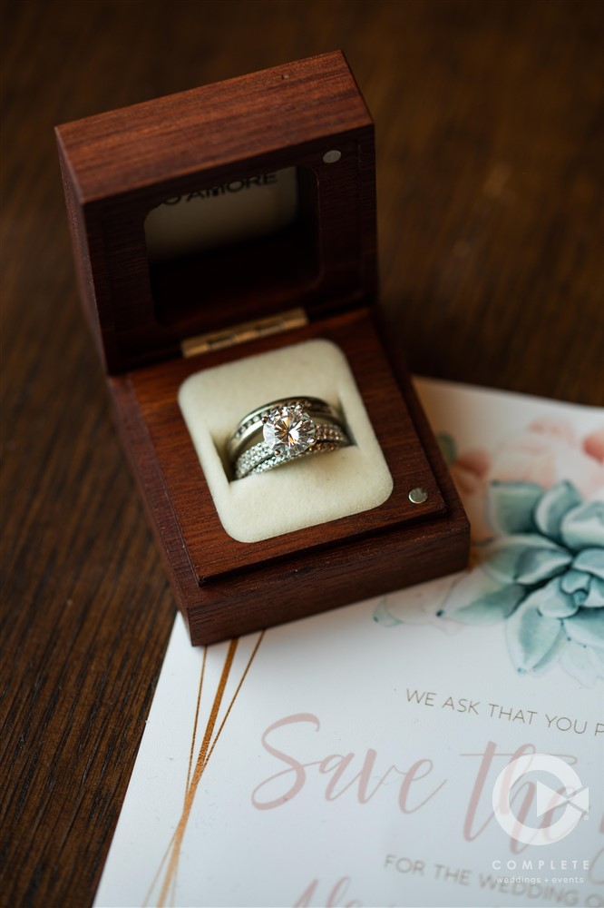 wedding ring in wooden box