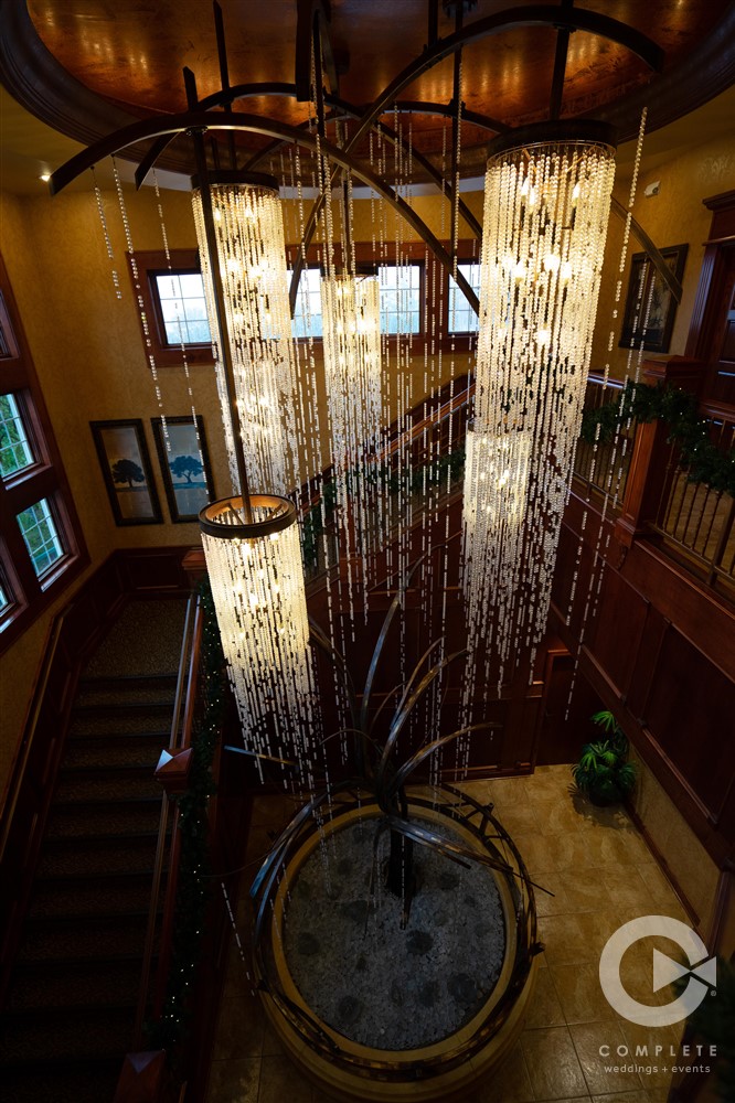 Water Fall Chandler in Chateau on the Lake Spa lobby