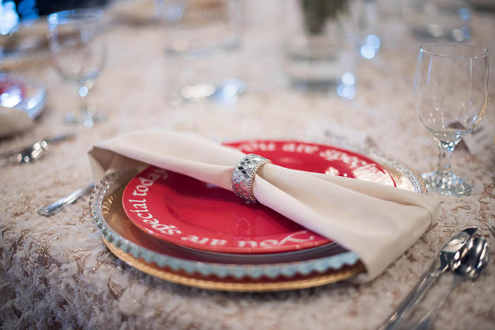 wedding table setting at The Diamond Room