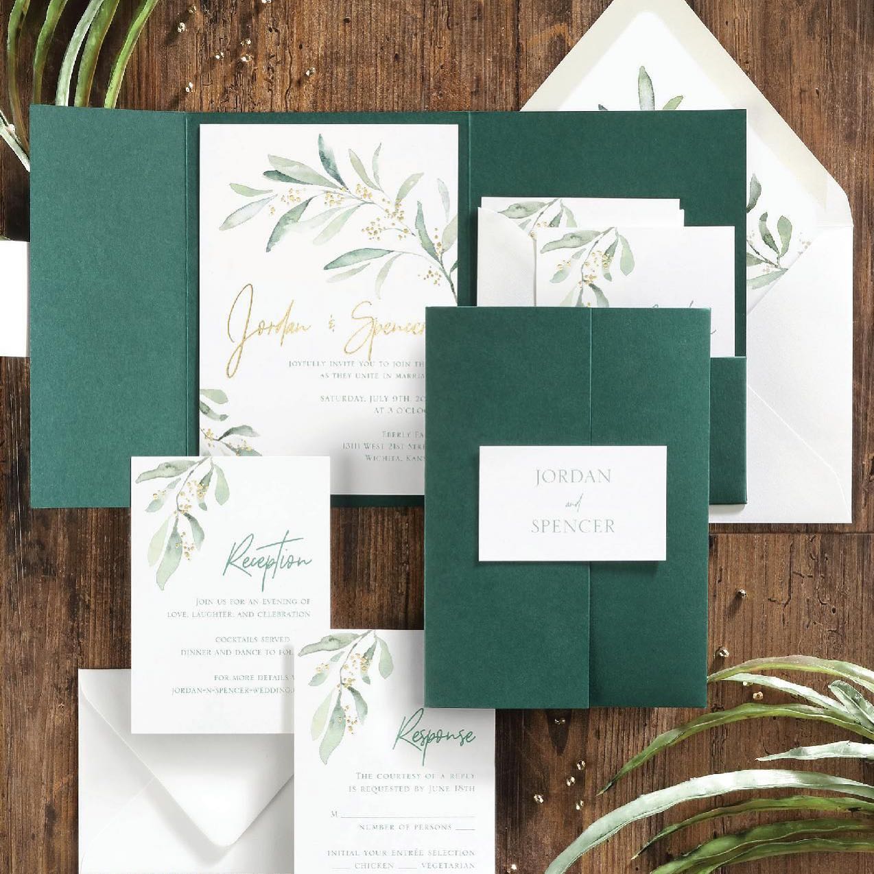 green stationery